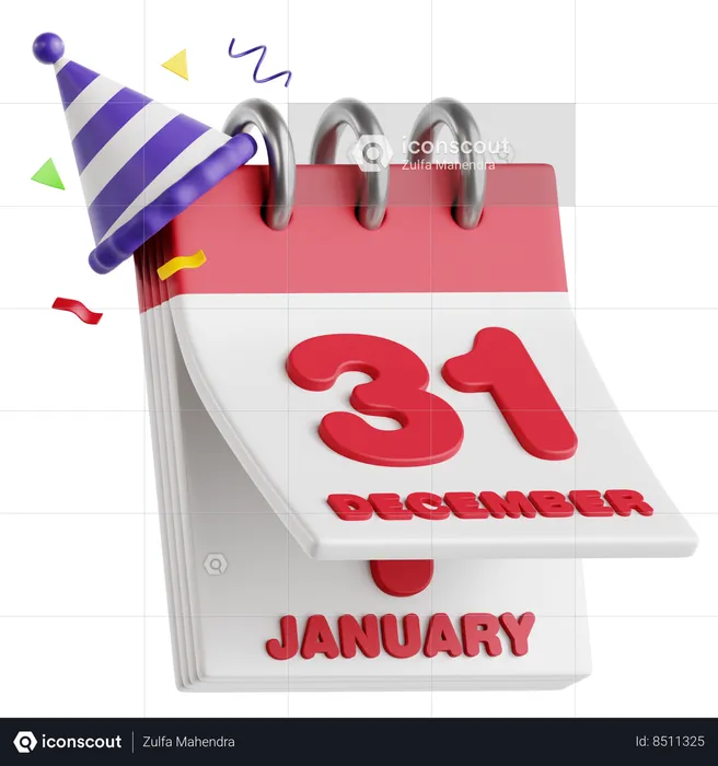 New Year Day  3D Icon