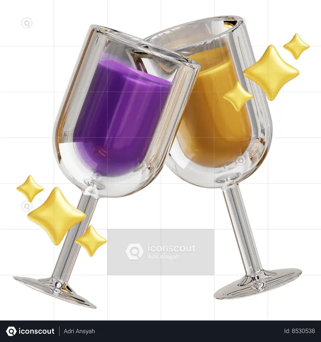 New Year Drink  3D Icon