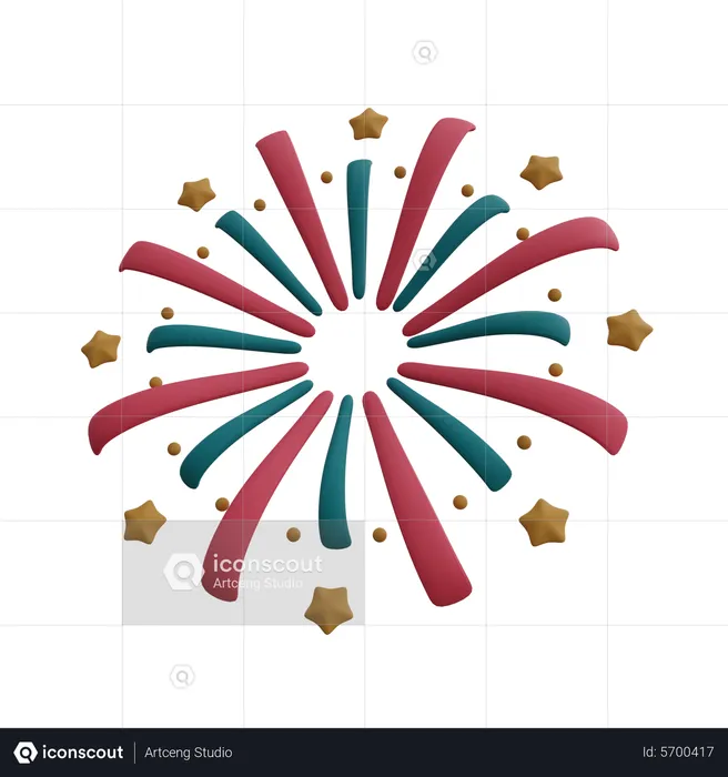 New year firework  3D Icon