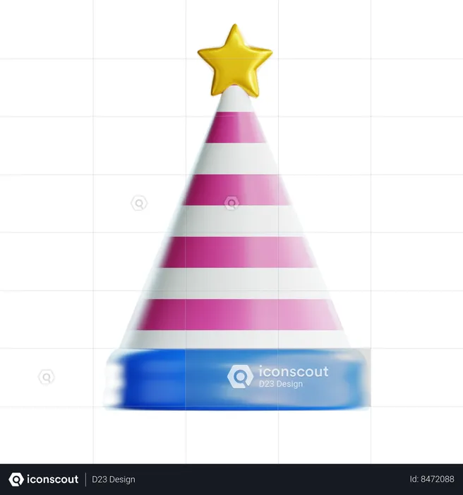 New Year Party Hat  3D Icon