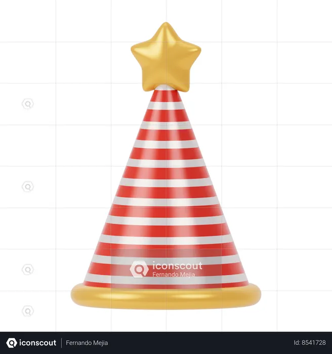 New Year Party Hat  3D Icon