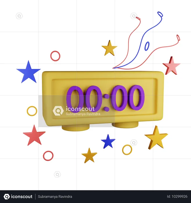 New Year Party Time  3D Icon