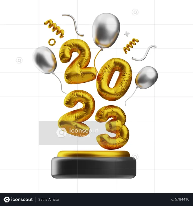 New Year Podium  3D Icon