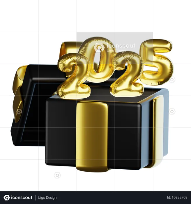 新年のサプライズボックス  3D Icon