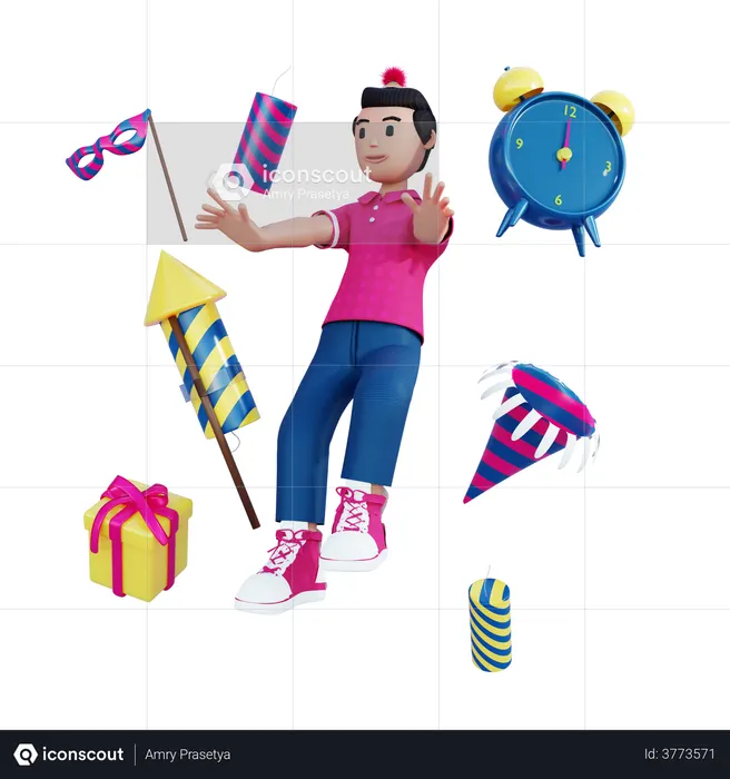 New Year Time  3D Icon