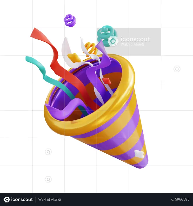 New Year Trumpet  3D Icon