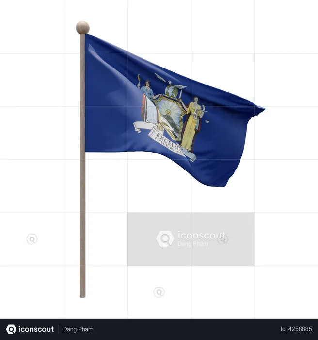 New York Flagpole Flag 3D Flag