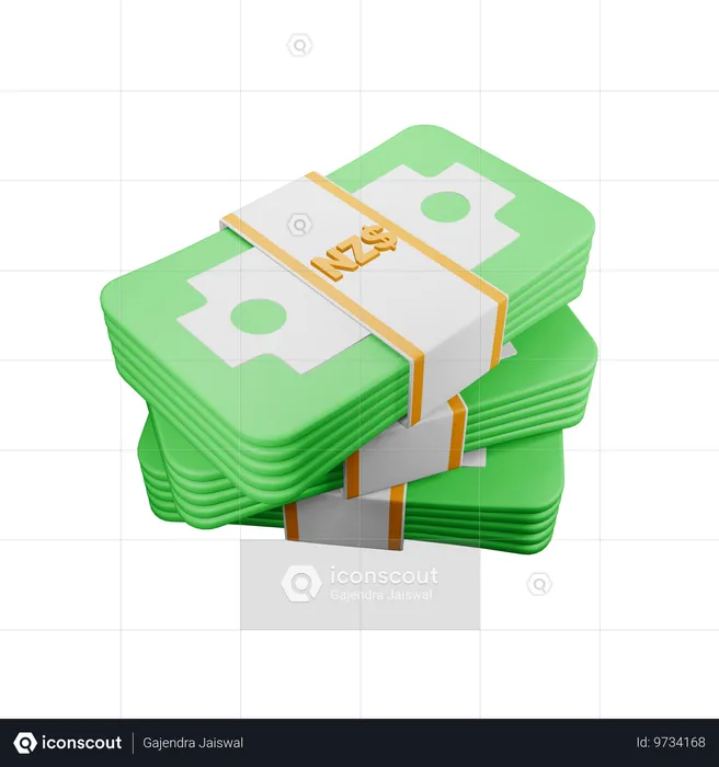 New Zealand dollar  3D Icon