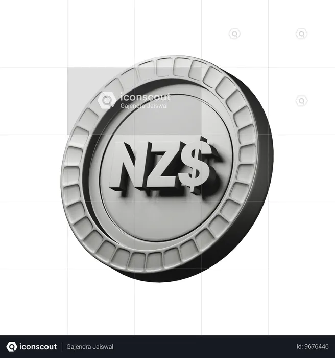 New Zealand dollar  3D Icon