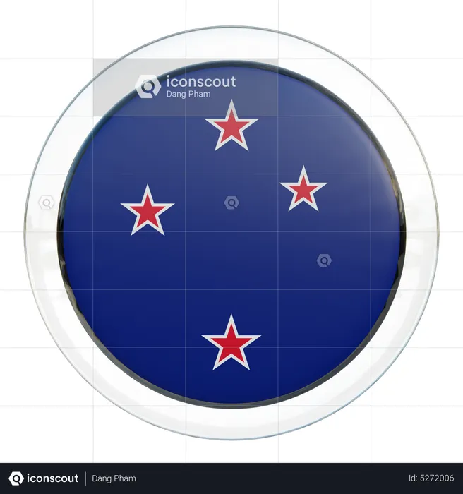 New Zealand Round Flag Flag 3D Icon