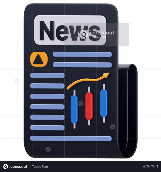 News Stock  3D Icon