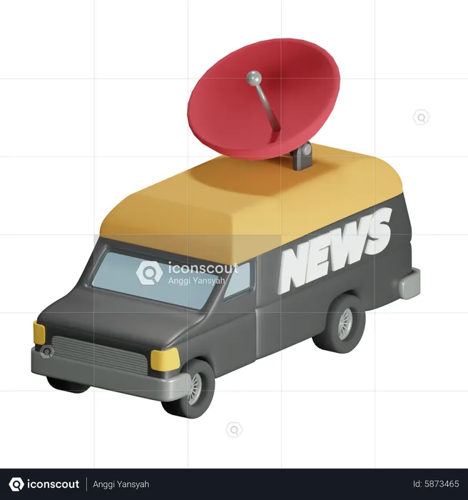News Van  3D Icon