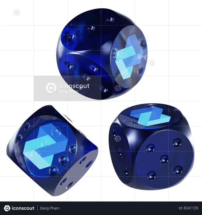 Nexo Glass Dice Crypto  3D Icon
