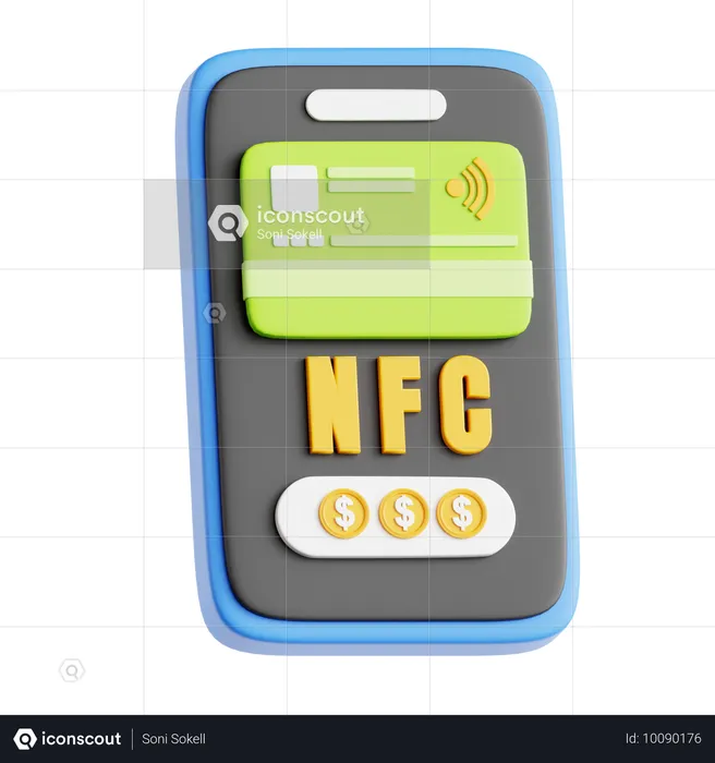 NFCモバイル決済  3D Icon