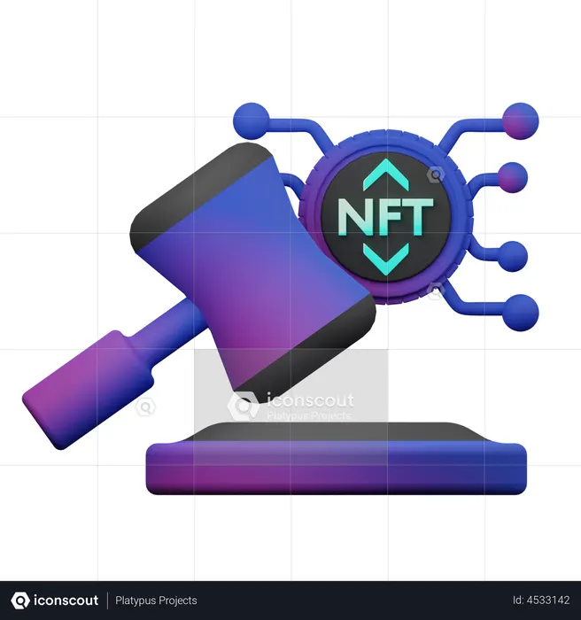 Nft Art Auction  3D Icon