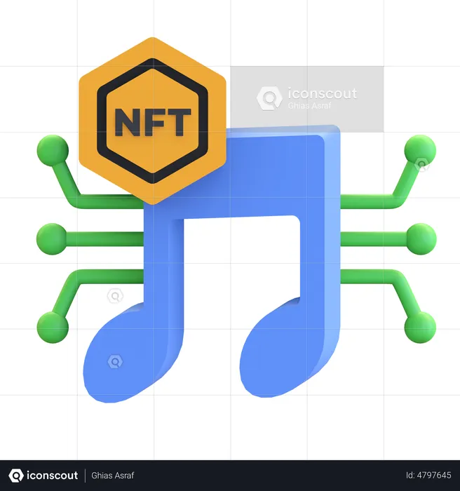 Audio nft  3D Illustration