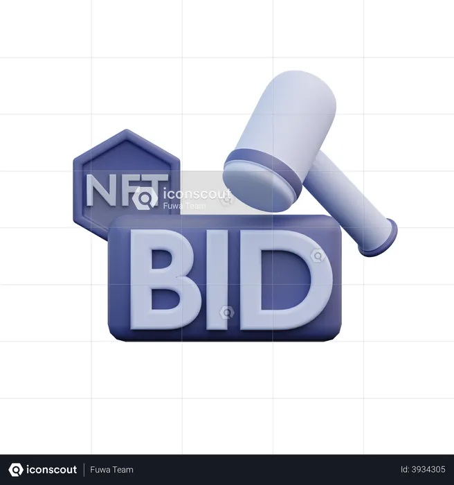 Nft Bid  3D Illustration