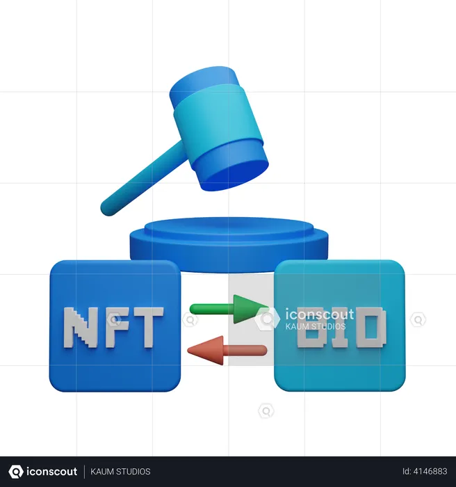 NFT Bid  3D Illustration