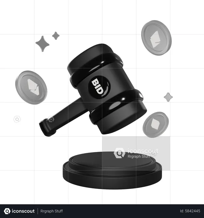 Nft Bid Hammer  3D Icon