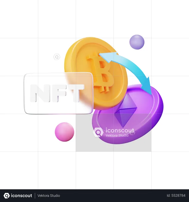 Nft Bitcoin  3D Icon