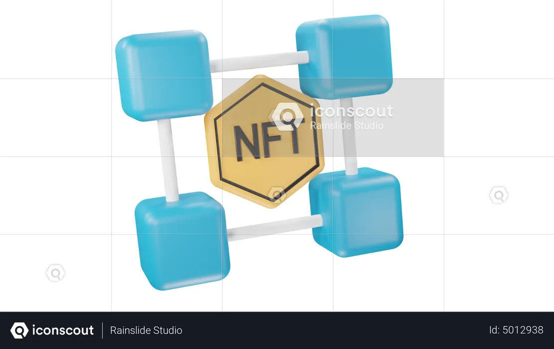 Cadena de bloques NFT  3D Icon