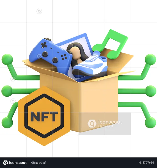 Boîte nft  3D Illustration