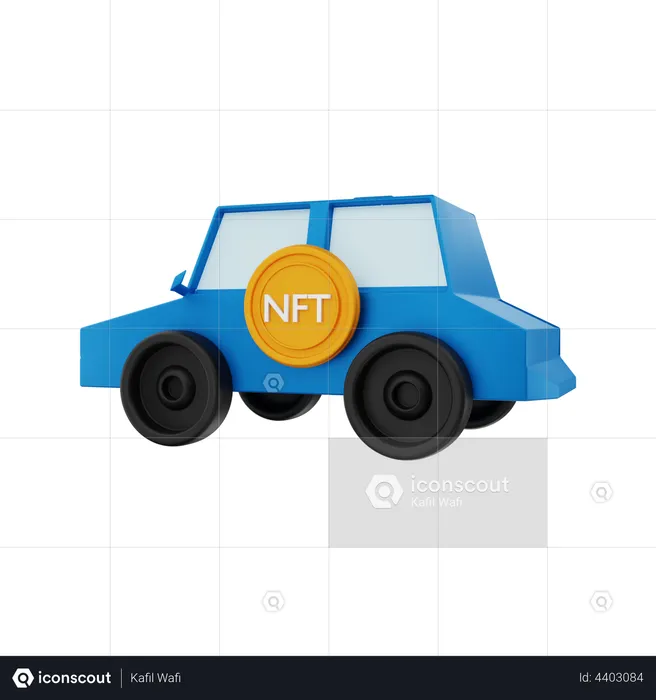 NFT car  3D Illustration