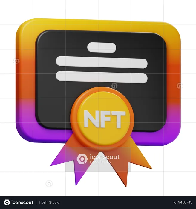 Nft Certificate  3D Icon