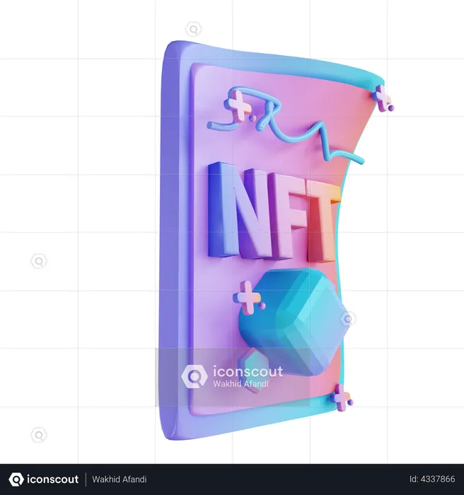 Nft Certificate  3D Illustration