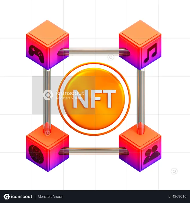 NFT Chain  3D Illustration