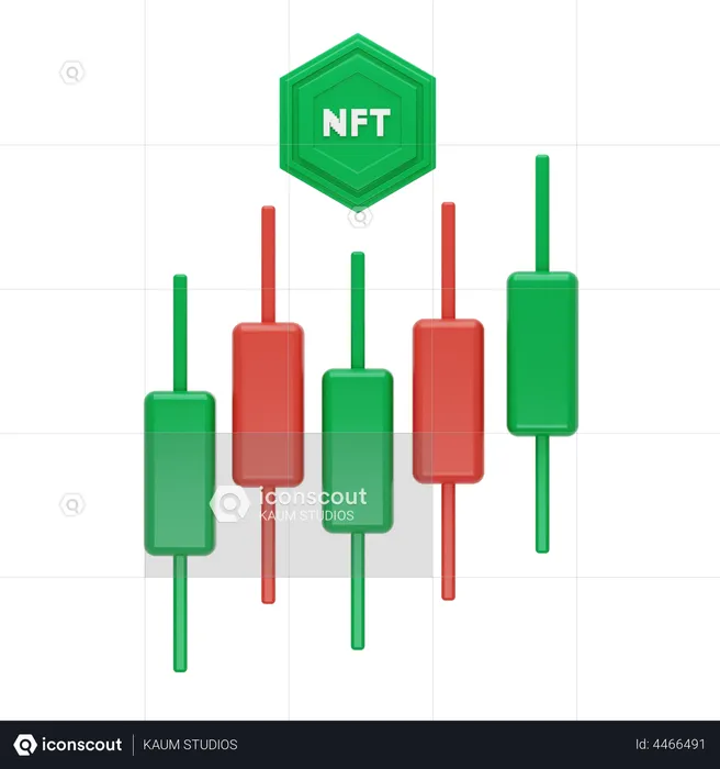NFT Chart  3D Illustration