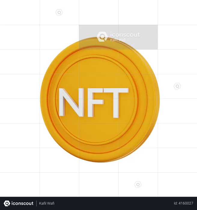 Nft Coin  3D Illustration