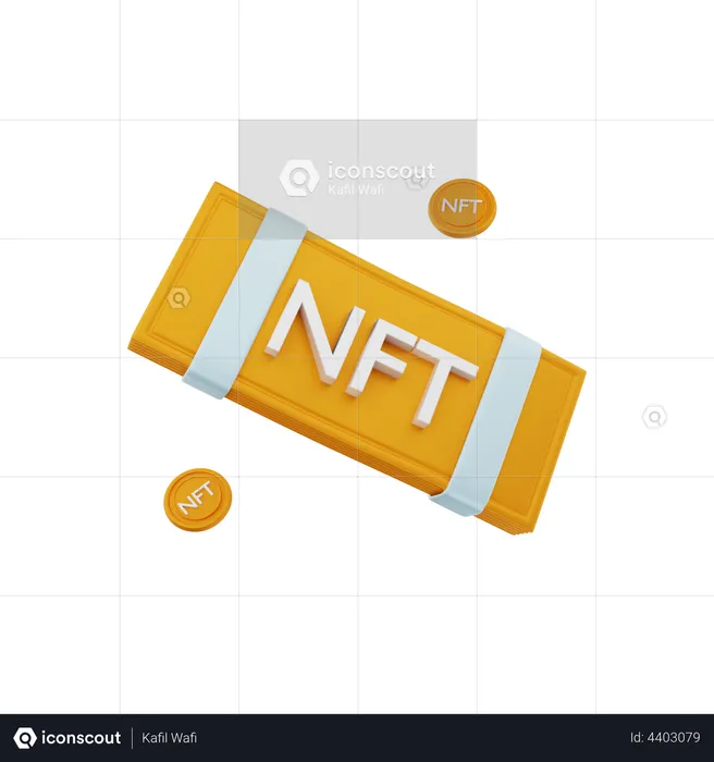 NFT coin  3D Illustration