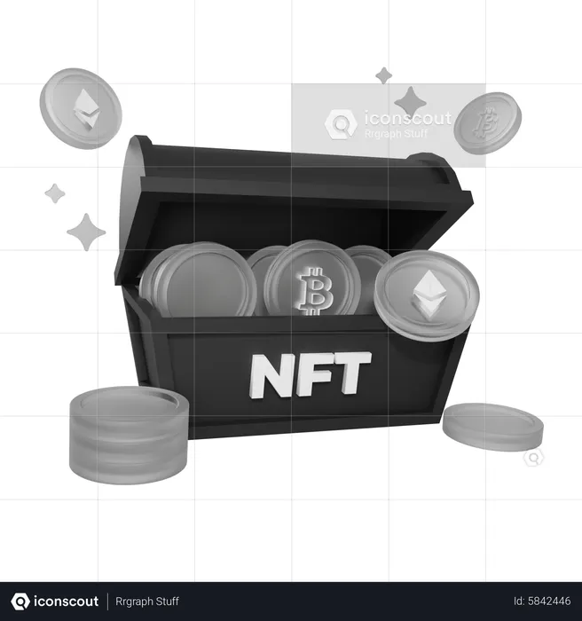 Nft Coin Chest  3D Icon