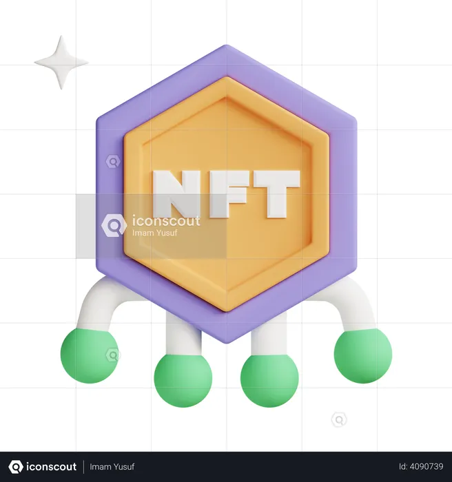 NFT connection  3D Illustration