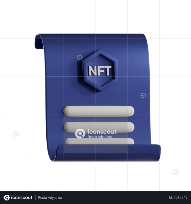 NFT Contract  3D Icon