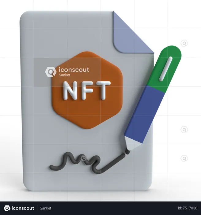 NFT Contract  3D Icon