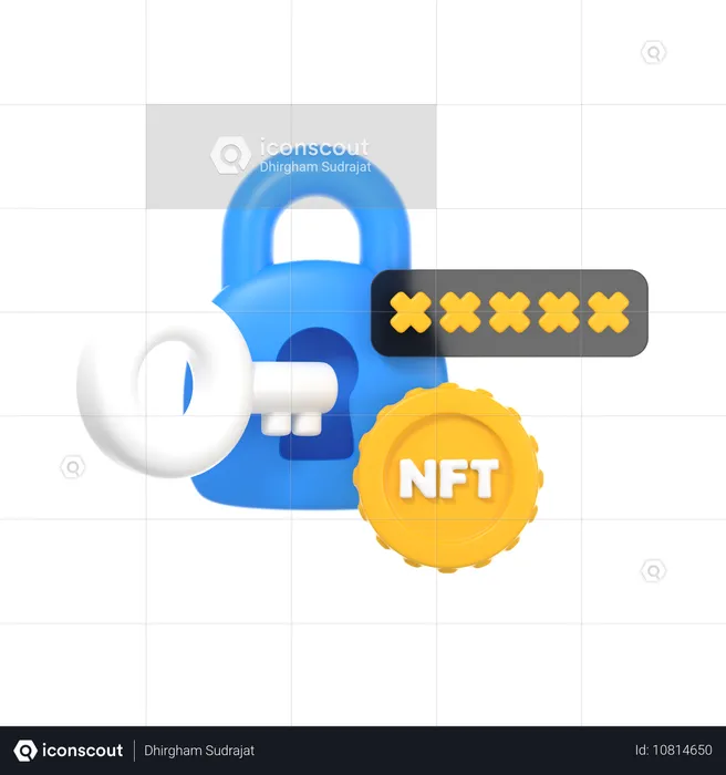 NFT crypté  3D Icon