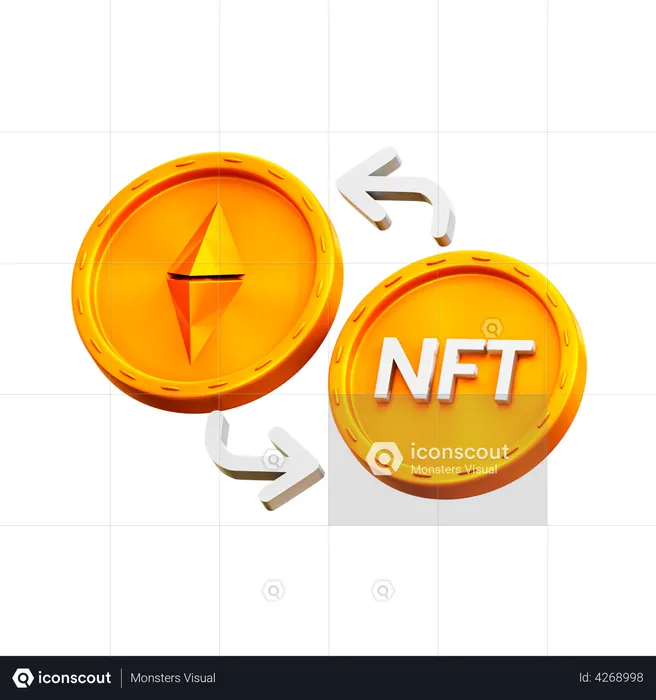 NFT Exchange  3D Illustration