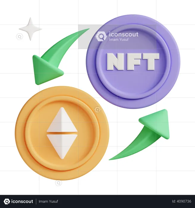 NFT exchange  3D Illustration