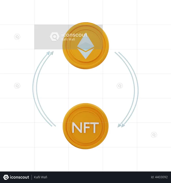 NFT exchange  3D Illustration