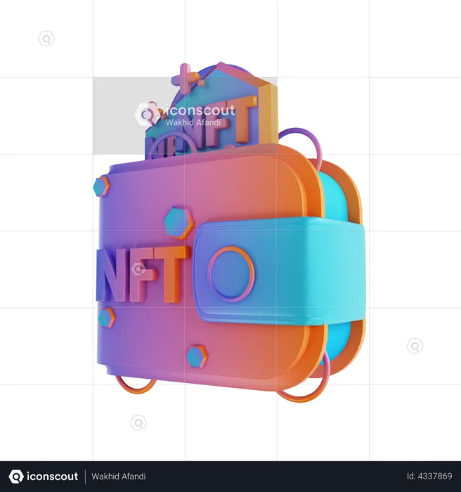 NFT-Geldbörse  3D Illustration