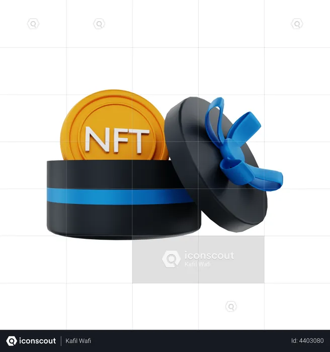 NFT gift box  3D Illustration