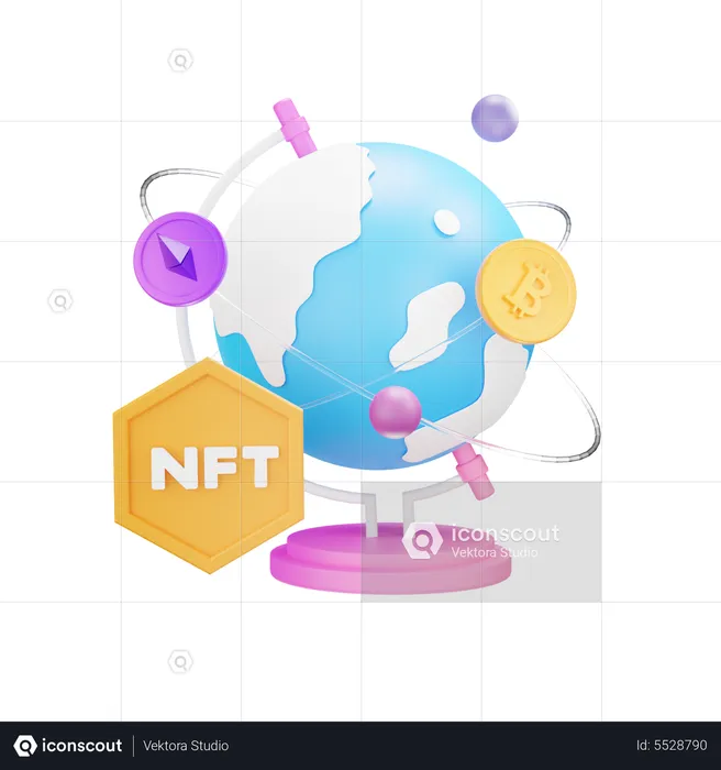 Nft Globe  3D Icon