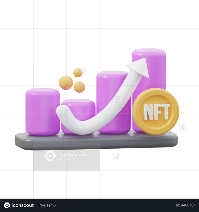 Gráfico nft arriba  3D Icon