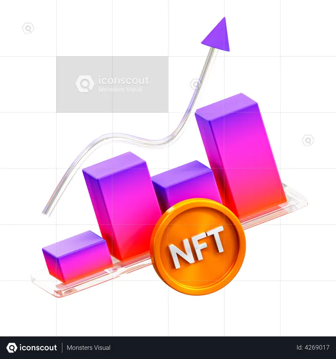 NFT Graph  3D Illustration