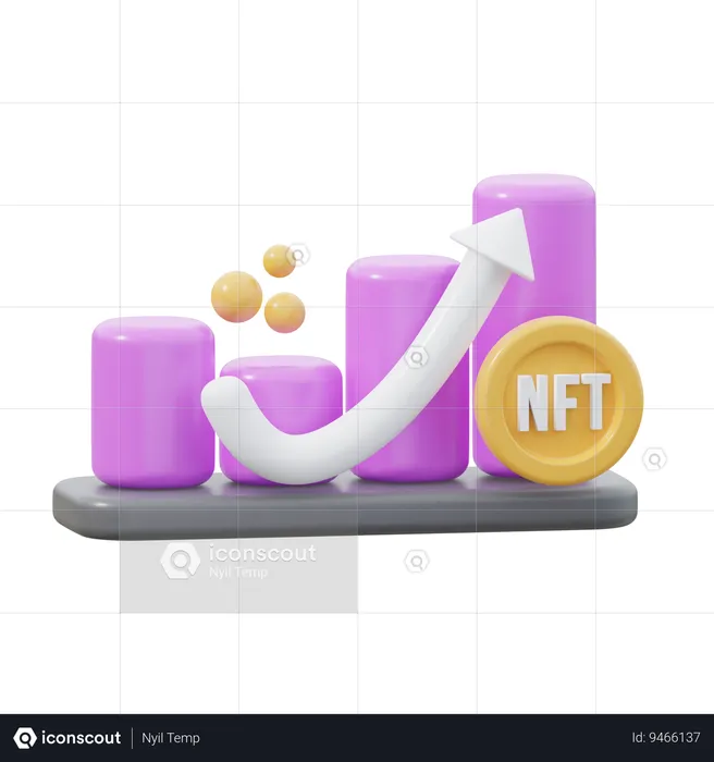 Nft Graph Up  3D Icon