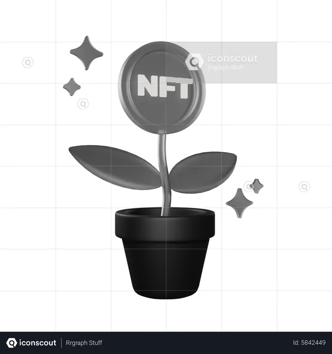 Nft Growth Plant  3D Icon