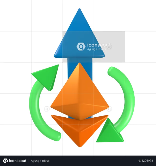 Investimento em NFT  3D Illustration