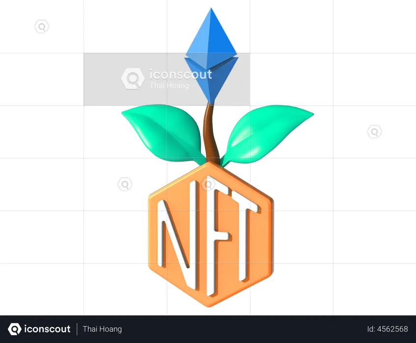 Investimento em NFT  3D Illustration